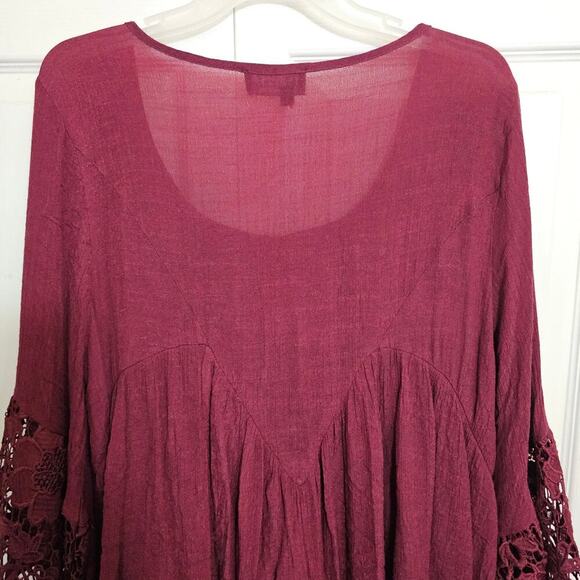 Frazzle‎ Bohemian Gauzy Dress XL Lace Boho Summer Festival Renaissance Flowy - Picture 6 of 9